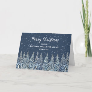 Carte Snowy Forest Frère et soeur en droit Noël