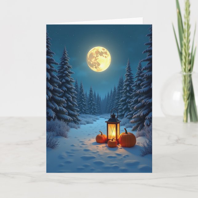 Carte Snowy Holiday Glow Pumpkins (Devant)