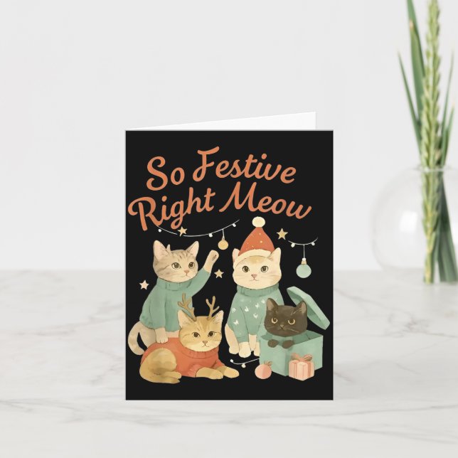Carte So Festive Right Meow Funny Christmas Santa Cat  (Devant)