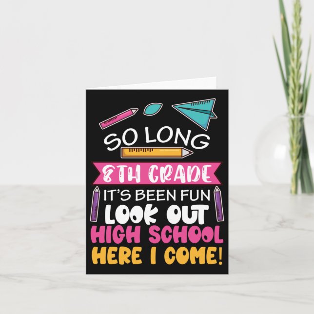 Carte So long 8e année Bonjour lycée collège école secon (Devant)