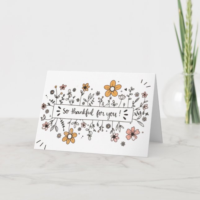 Carte So Thankful For You Greeting Card (Devant)