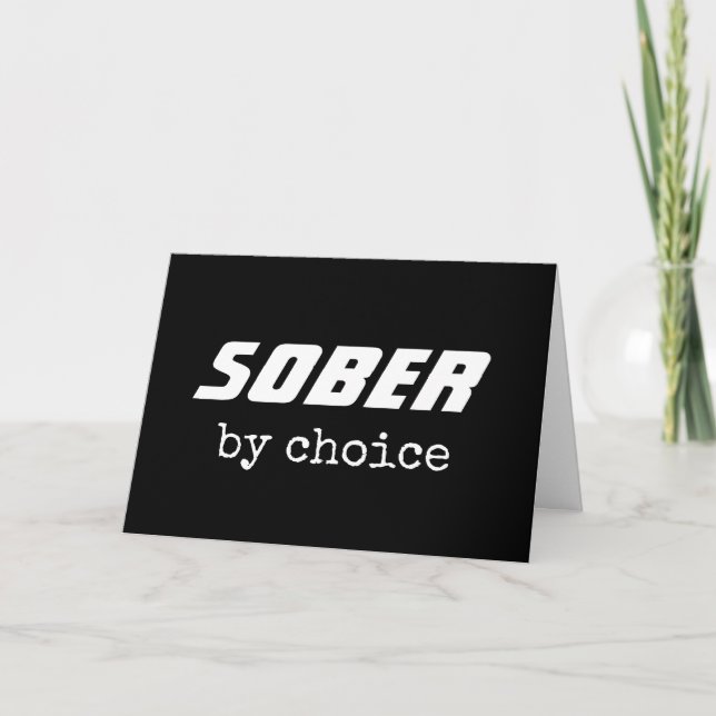 Carte Sobre par choix, Sobriété Typographie Motivationne (Devant)