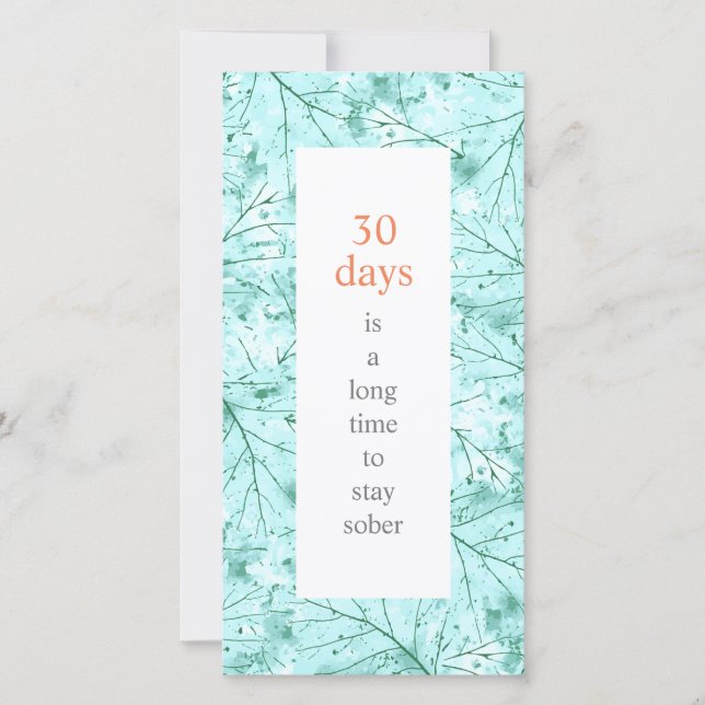 Carte Sobriété Anniversaire Une longue période pour être (Devant)