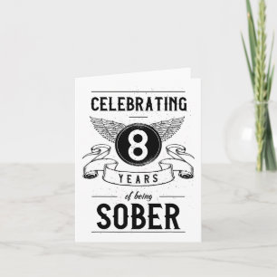 Carte Sobriety Gift Recovery Anniversaire 8 ans Sober