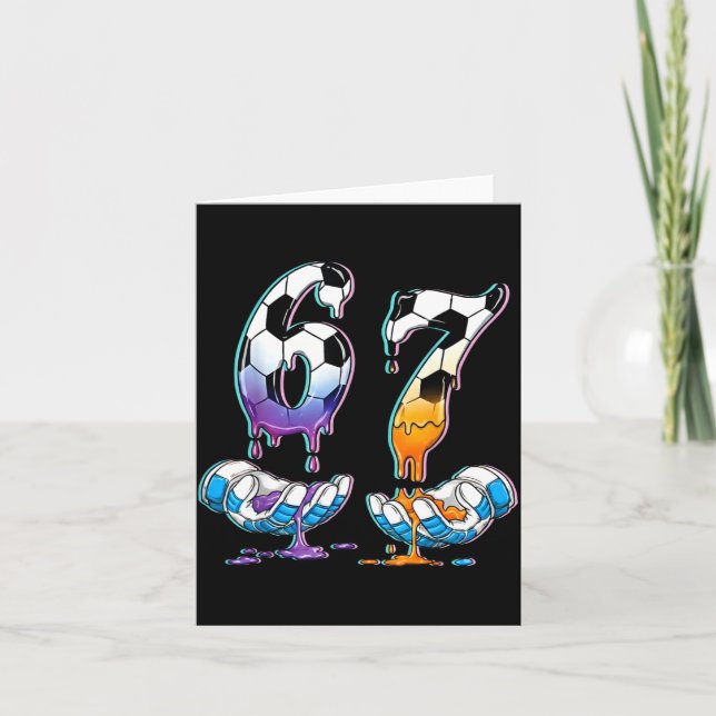 Carte Soccer 67 Hands 6 7 Meme 6-7 Boys Teens Kids Dripn (Devant)