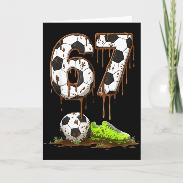 Carte Soccer 67 Six Seven Meme Boys Teens Kids Gen Alpha (Devant)