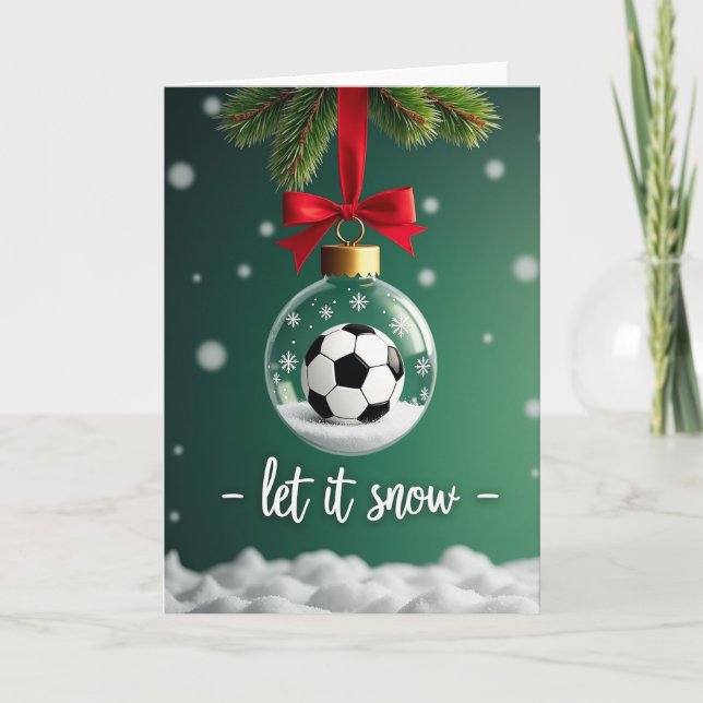 Carte Soccer Christmas Snow Globe (Devant)