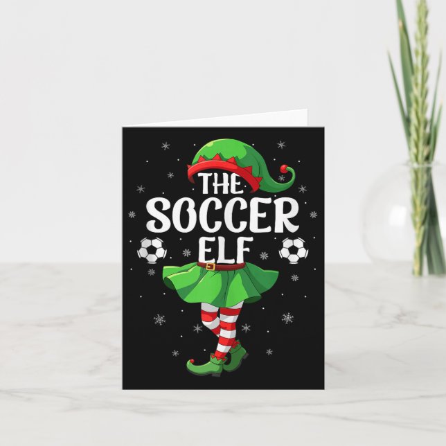 Carte Soccer Elf Christmas Girls Women Elf Squad Xmas Fa (Devant)