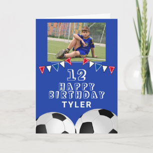 Carte Soccer Football Ball Bung drapeaux Photo Anniversa