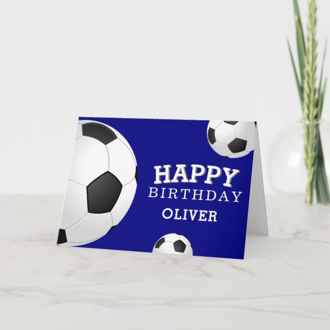 Carte Soccer Football Balls Sports Happy Birthday Kids (Devant)