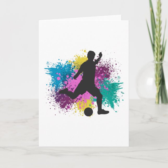 Carte Soccer Grungy Couleur Splashes (Devant)