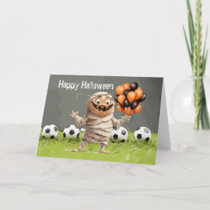Carte Soccer Happy Halloween avec des balles