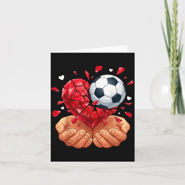 Carte Soccer Heart Valentines Day  (Devant)