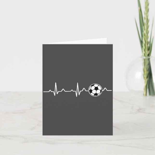 Carte Soccer Heartbeat Football Tee Men,women Lover Foot (Devant)