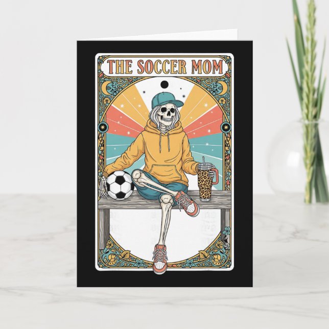 Carte Soccer Mom Tarot Card Skeleton Coffee Byll Sidelin (Devant)