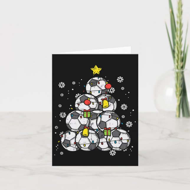 Carte Soccer Noël Arbre Joueur Joueurs Garçons Filles Ho (Devant)