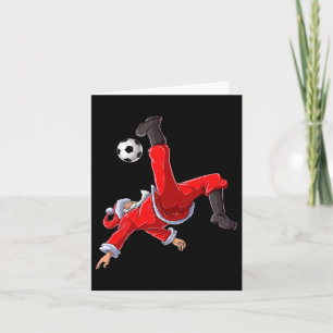 Carte Soccer Noël Père Noël Vélo Kick Xmas Garçons Homme
