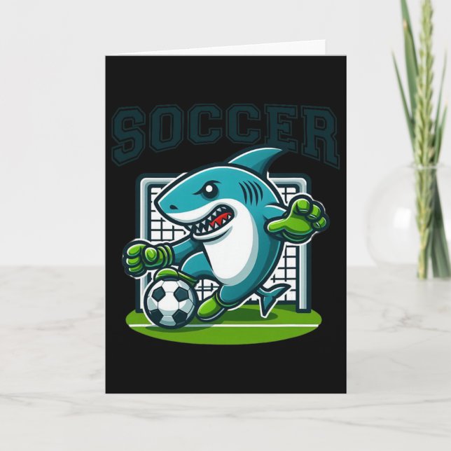 Carte Soccer Shark Playing Soccer  (Devant)