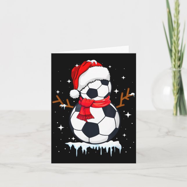 Carte Soccer Snowman Apparel, Funny Santa Christmas Men  (Devant)
