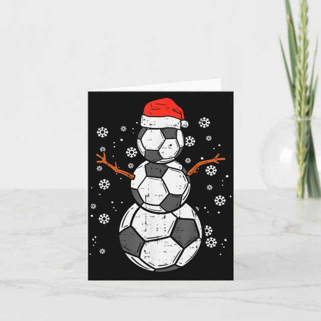 Carte Soccer Snowman Xmas Christmas Srts Boys Girls  (Devant)