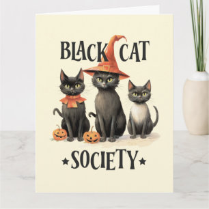 Carte Société de chats noirs de style vintage milieu de 