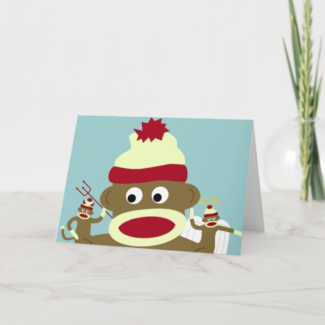 Carte Sock Monkey Angel & Devil (Devant)