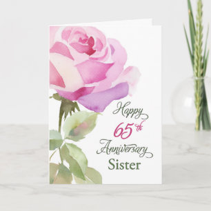 Carte Sœur 65e Anniversaire Religieuse Catholique Rose R