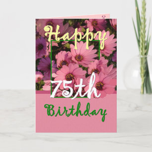 Carte SOEUR - 75e anniversaire avec Fleurs de marguerite