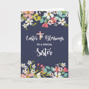 Carte Soeur Bénédiction de Pâques de Jésus-Christ ressus