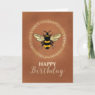 Carte Soeur Birthday Bee in Wreath Vintage Inspiré