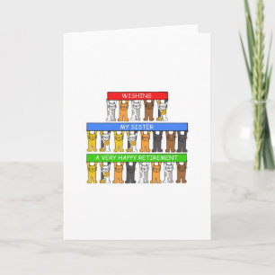 Carte Soeur Bonne Retraite Cartoon Chats