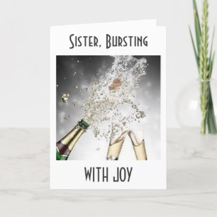 CARTE SOEUR, BRÛLANT AVEC JOIE ET FÊTE POUR