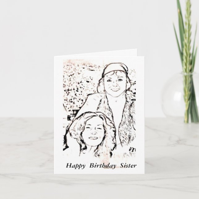 Carte Soeur de joyeux anniversaire (Devant)