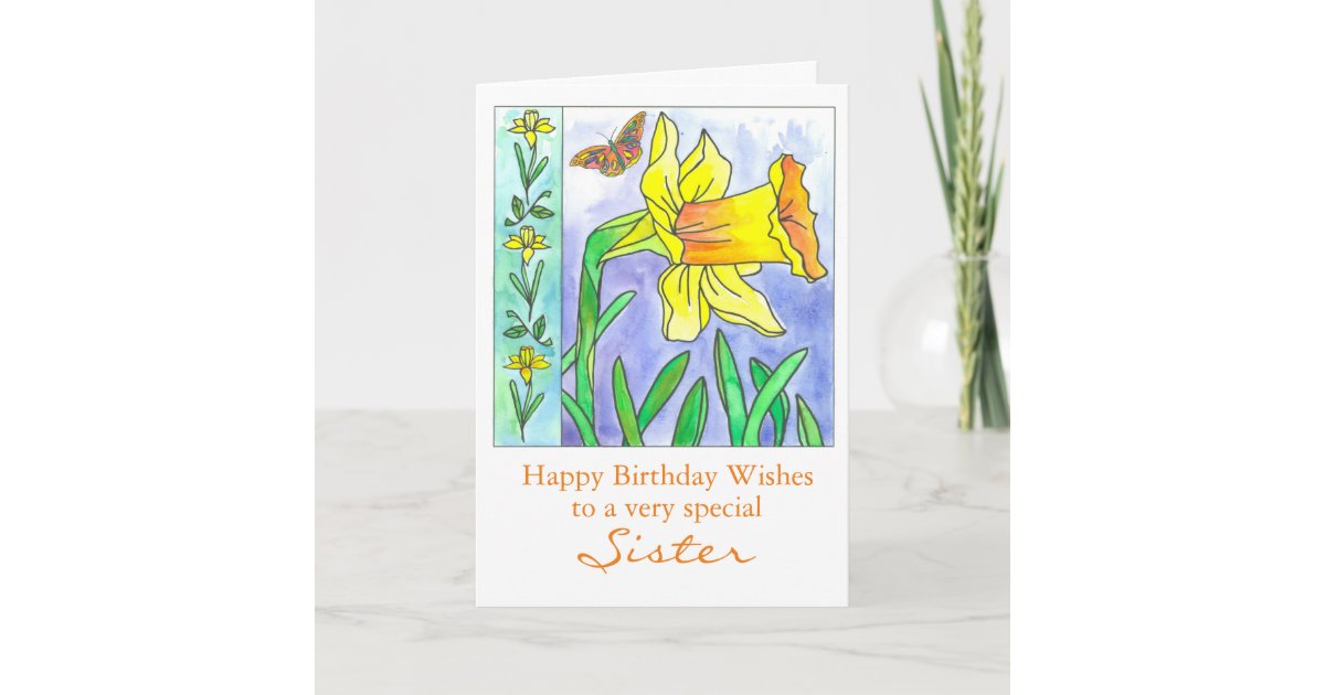 Carte Soeur De Joyeux Anniversaire De Fleur D Aquarelle Zazzle Fr Carte Soeur De Joyeux Anniversaire De Fleur D Aquarelle Zazzle Fr