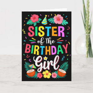 Carte Sœur de la fille qui fête son anniversaire Aloha H