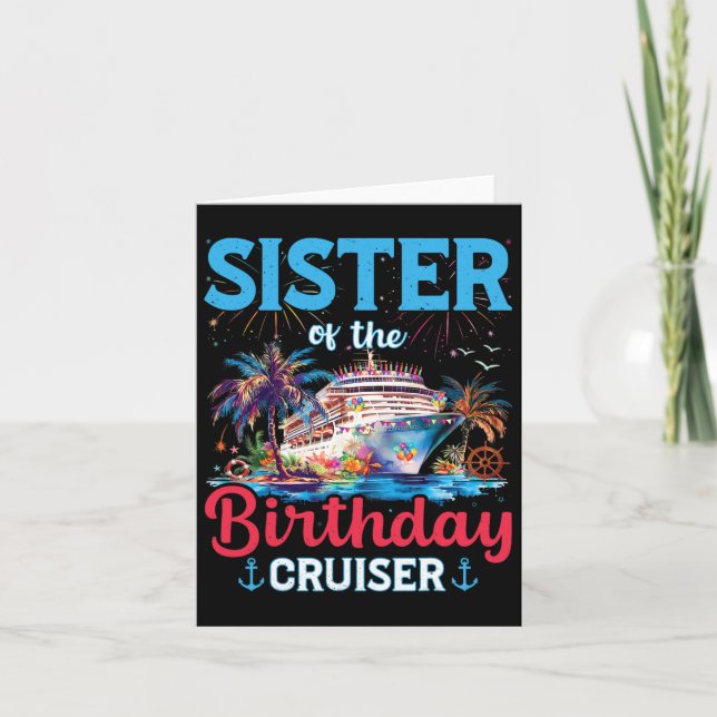Carte Soeur De L'Anniversaire Cruiser Funny Cruise Birth (Devant)
