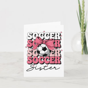 Carte Soeur de soccer super Coquette Bow Soccer