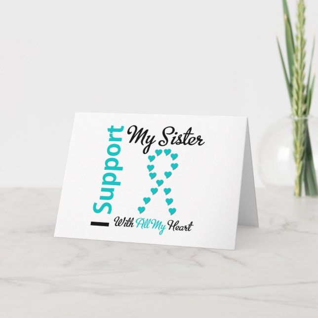 Carte Soeur de soutien au cancer de l'ovaire avec tout m (Devant)