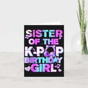 Carte Sœur des filles d'anniversaire k-pop musique corée