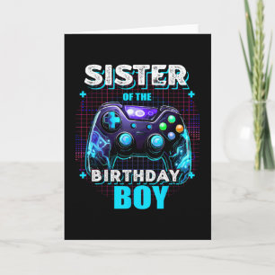 Carte Sœur du garçon d'anniversaire correspondant jeu vi