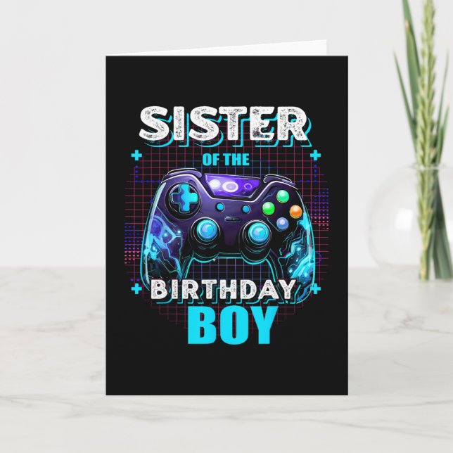 Carte Sœur du garçon d'anniversaire correspondant jeu vi (Devant)