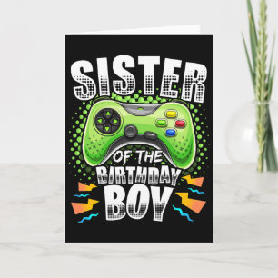Carte Sœur du garçon d'anniversaire correspondant jeu vi