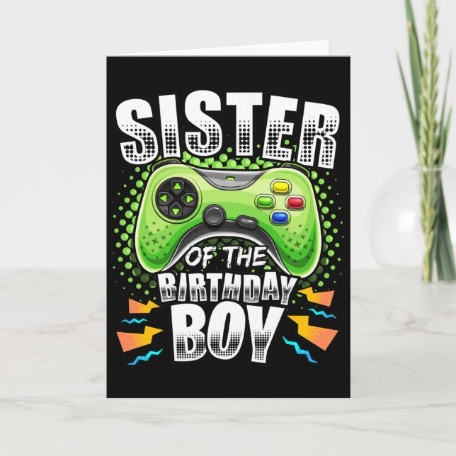 Carte Sœur du garçon d'anniversaire correspondant jeu vi (Devant)