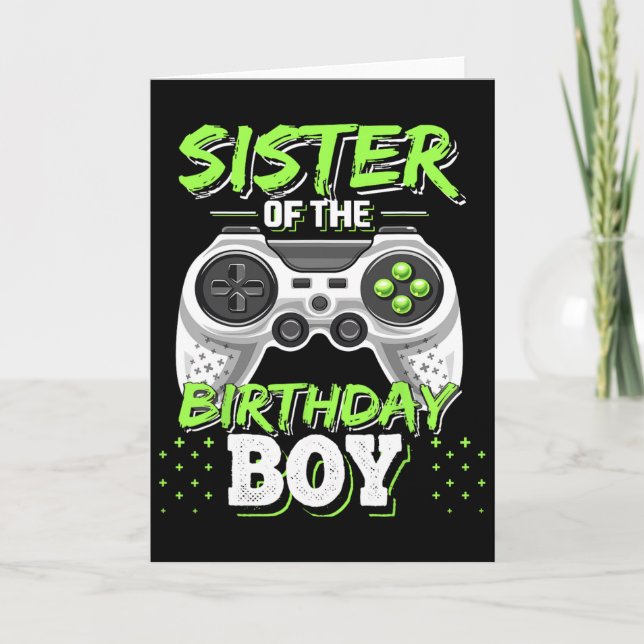 Carte Sœur du garçon d'anniversaire correspondant jeu vi (Devant)