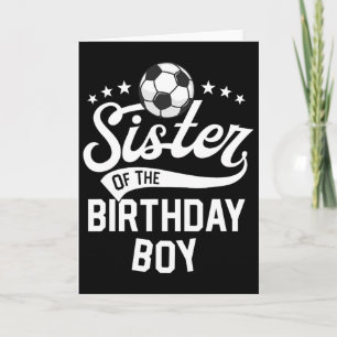 Carte Sœur du garçon d'anniversaire Famille assortie Foo