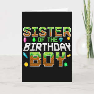 Carte Sœur du jeu de garçon d'anniversaire Nombre de pix