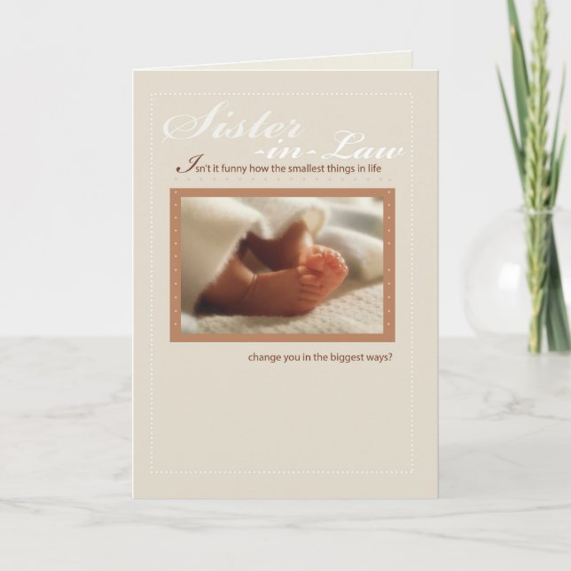 Carte Soeur en droit Félicitations New Baby Feet (Devant)
