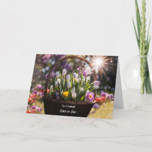 Carte Soeur en droit Fête des mères avec panier
