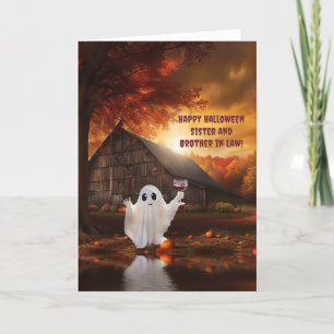 Carte Soeur et frère en droit Halloween drôle