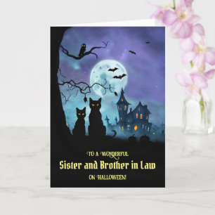 Carte Soeur et Frère en Droit Joyeux Halloween Cute